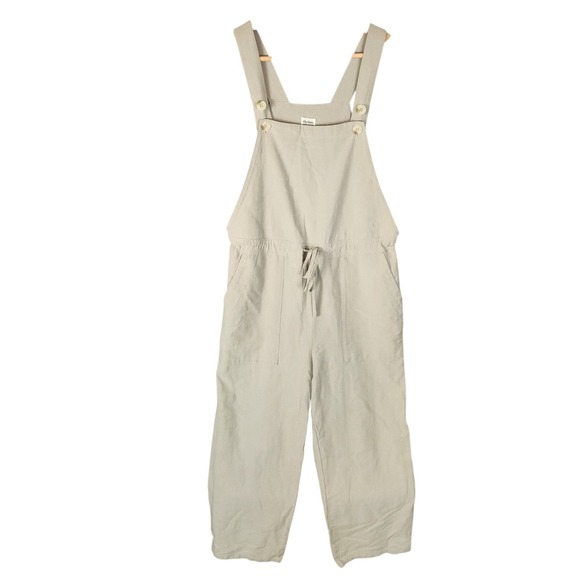 Rhythm. Pants - Rhythm Jumpsuit Women's XS  Sage Green Linen Blend Verona Drawstring Wide-Leg